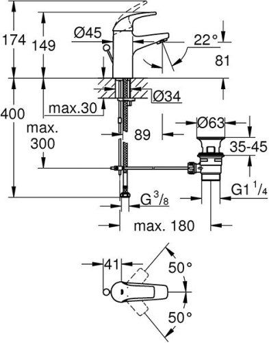 Набор смесителей Grohe Start Curve 126746