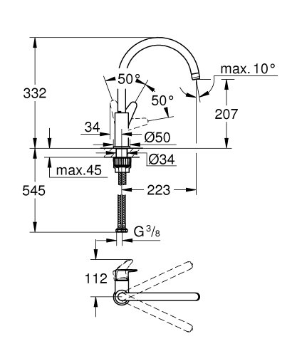 Смеситель для кухни Grohe Start Curve 31554001