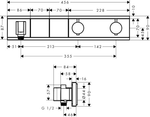 Смеситель скрытого монтажа Hansgrohe RainSelect 15355600+15310180