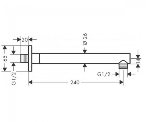 Держатель верхнего душа Hansgrohe Vernis Shape 26405000