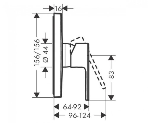 Смеситель скрытого монтажа Hansgrohe Vernis Shape 71668670