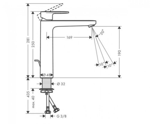 Смеситель для умывальника Hansgrohe Vernis Blend 71552670