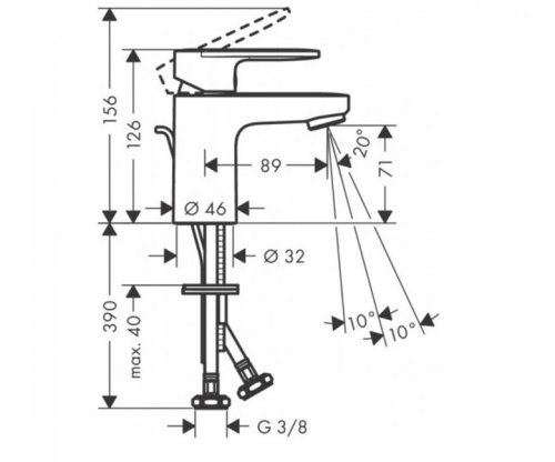 Смеситель для умывальника Hansgrohe Vernis Blend 71550670