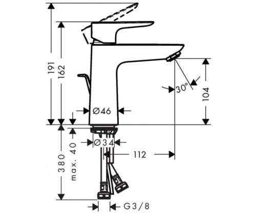 Змішувач для умивальника Hansgrohe Talis E 71710340