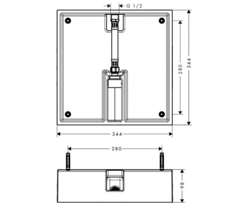 Скрытая часть для монтажа верхнего душа Hansgrohe Raindance E 26254180