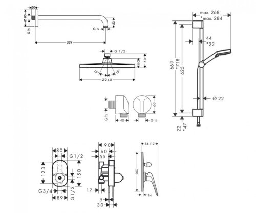 Душевая система Hansgrohe Novus 7102021