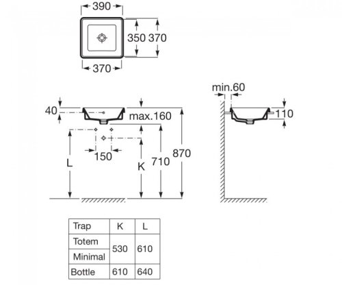 Умывальник Roca Gap A3270Y7000