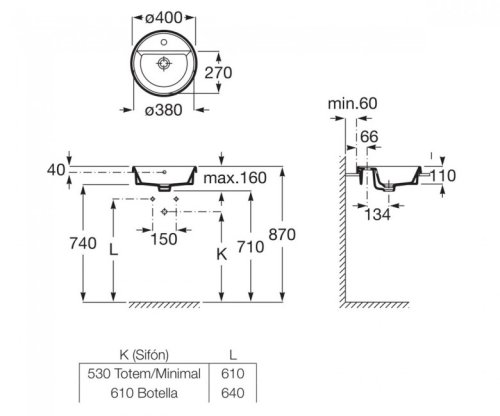 Умывальник Roca Gap A3270Y4000