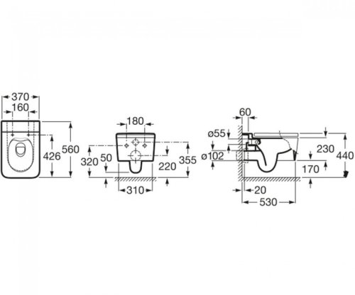 Унитаз Roca Inspira Square Rimless A346537640