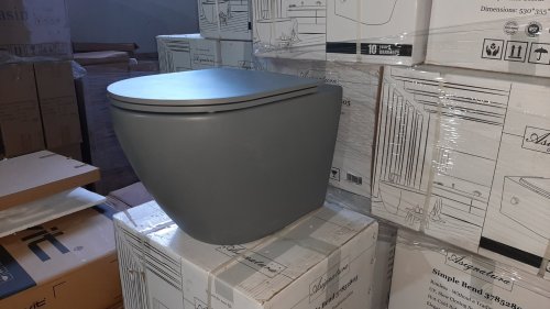 Унитаз подвесной Asignatura Axiom Rimless серый матовый 97802806