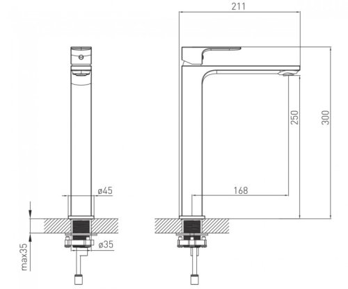 Смеситель для умывальника Volle Leon 1511.010204