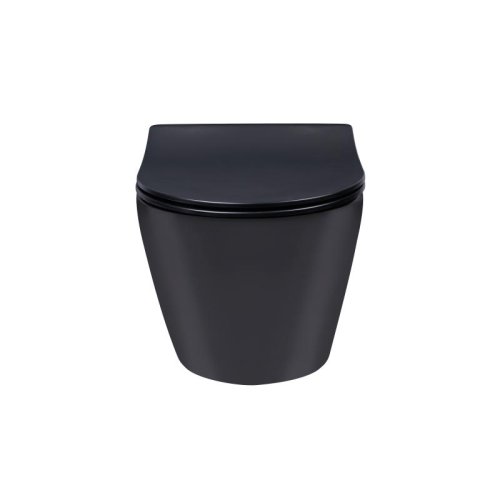 Унитаз подвесной Qtap Robin безободковый с сиденьем Slim Soft-close QT1333046ERMB