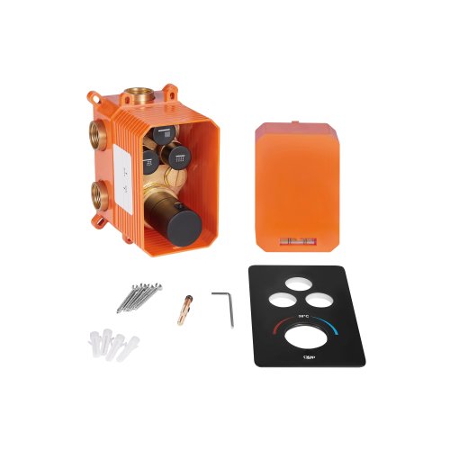 Смеситель скрытого монтажа Qtap Votice 6443T105NKB на три потребителя