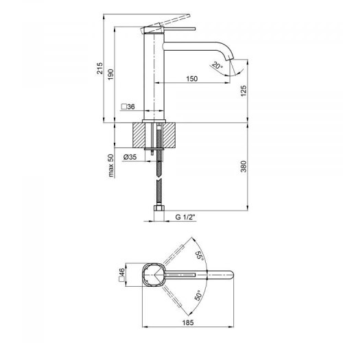 Смеситель для умывальника Qtap Robin 1060M102C