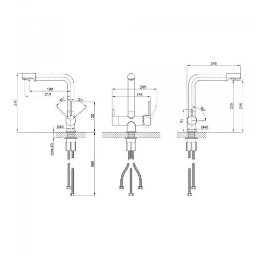 Смеситель для кухни Qtap Kuchyne 92102FC