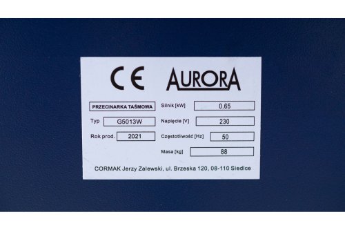 Ленточная пила для резки металла Aurora G 5013W 400V