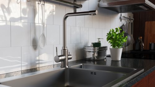 Смеситель для кухни с подключением к фильтру Kroner (KRP) Edelstahl Klassisch-ESG038 CV022992