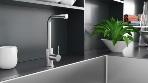 Смеситель для кухни Kroner (KRP) Edelstahl Klassisch-ESG034 CV022991