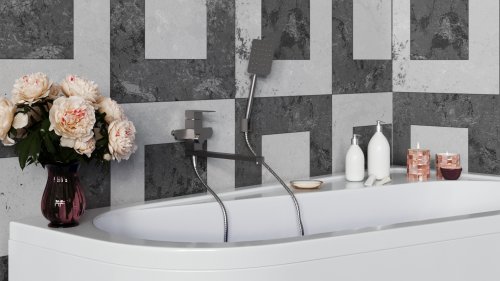 Змішувач для ванни Kroner (KRP) Edelstahl Kubus-ESG070 CV023011