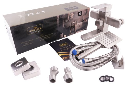 Смеситель для ванны Kroner (KRP) Edelstahl Kubus-ESG060 CV023012