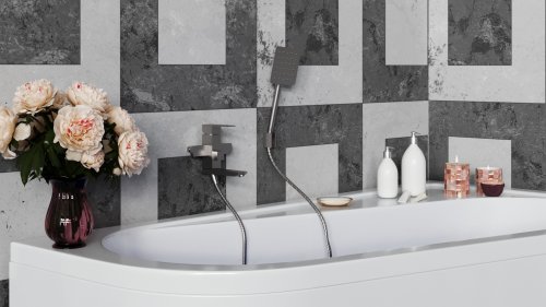 Смеситель для ванны Kroner (KRP) Edelstahl Kubus-ESG060 CV023012