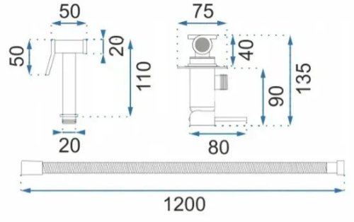 Смеситель + гигиенический душ REA LOOP GOLD MAT золотой матовый REA-B6311