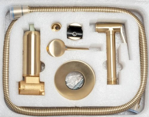 Смеситель + гигиенический душ REA LOOP GOLD MAT золотой матовый REA-B6311