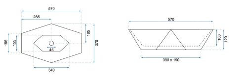 Умывальник REA VEGAS BLACK MARBLE SHINY REA-U5603