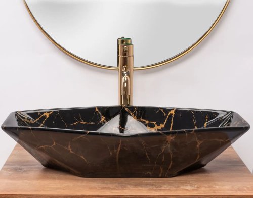 Умывальник REA VEGAS BLACK MARBLE SHINY REA-U5603
