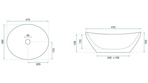Умывальник REA SOFIA GOLD EDGE REA-U3287
