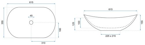 Умывальник REA ROYAL 60 MARBLE BLACK MATT REA-U7478