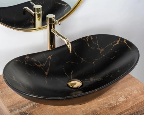 Умывальник REA ROYAL 60 MARBLE BLACK MATT REA-U7478