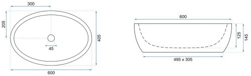 Умывальник REA MELANIA BLACK / GOLD REA-U0469