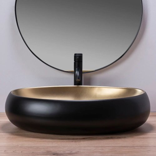 Умывальник REA MELANIA BLACK / GOLD REA-U0469