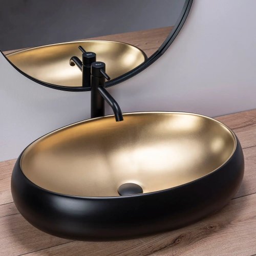 Умывальник REA MELANIA BLACK / GOLD REA-U0469