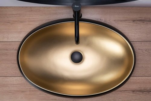 Умывальник REA MELANIA BLACK / GOLD REA-U0469