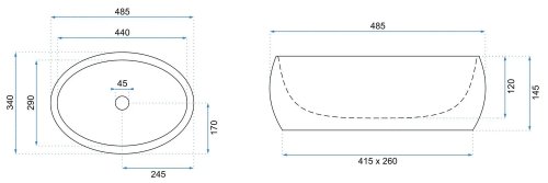 Умывальник REA LINDA BLACK REA-U8523