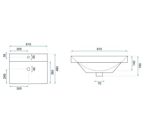 Умывальник REA DAISY REA-U0875