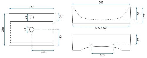 Умывальник REA BONITA REA-U8701