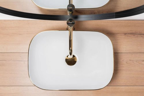 Умивальник REA BELINDA GOLD EDGE REA-U8736