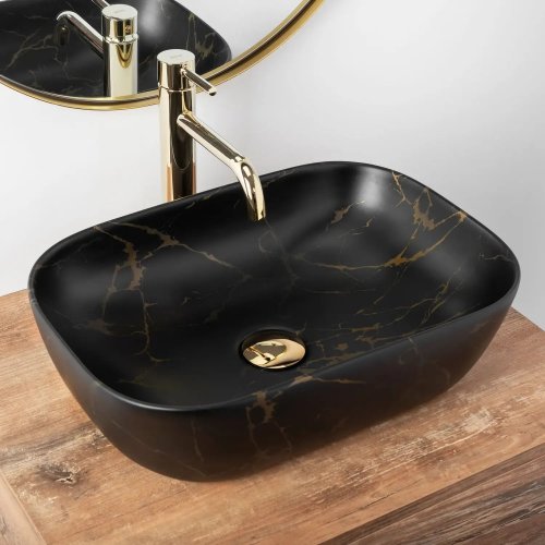Умывальник REA BELINDA BLACK MARBLE MAT REA-U8908