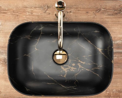Умывальник REA BELINDA BLACK MARBLE MAT REA-U8908