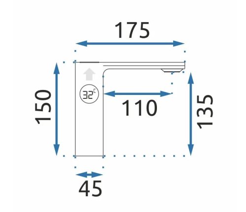 Смеситель для умывальника REA MILS LCD CHROME REA-B2000