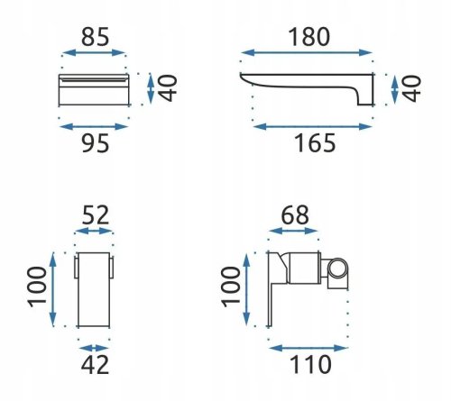 Смеситель скрытого монтажа REA MASON GOLD REA-B5150