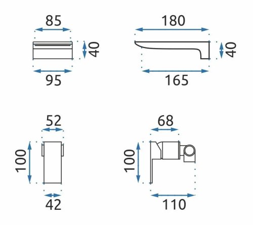 Змішувач прихованого монтажу REA MASON BLACK REA-B0690