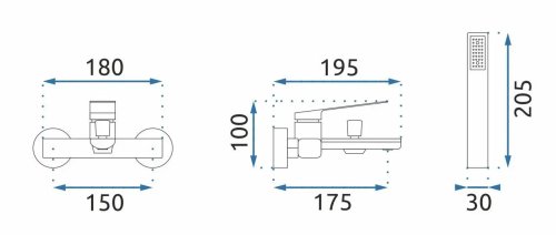 Змішувач для ванни REA CREEK BLACK REA-B9667