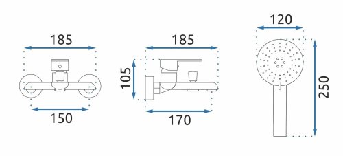Смеситель для ванны REA BLOOM WHITE GOLD REA-B9932