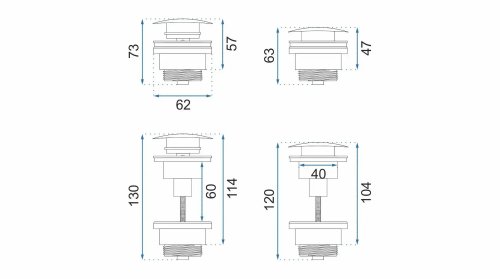 Сифон для раковины REA L.GOLD CLICK-KLAK REA-A5692