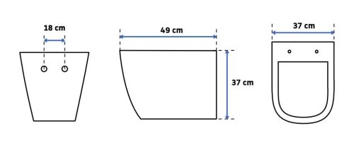 Унитаз REA CARLO MINI RIMLESS FLAT BLACK REA-C8936
