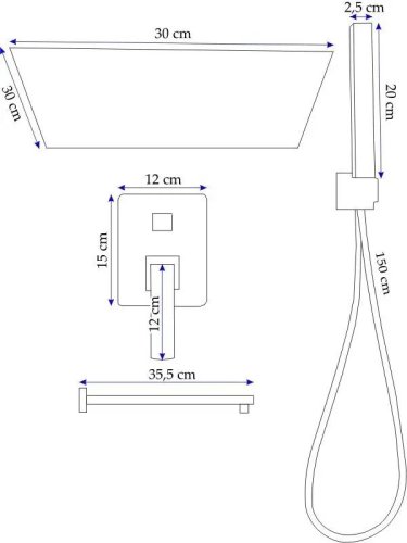 Душевая система REA SONIC BLACK REA-P0369